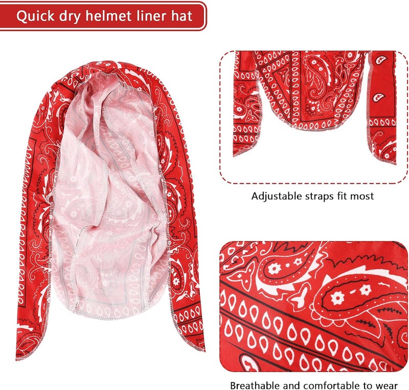 DOCILA 9 Pcs Do Rags Skull Cap Men Women Helmet Liner Head Bandana Motorcycle Durags Caps Cycling Beanie Sports Accessories - Image 5